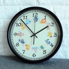 国产 动物儿童房钟表可爱卡通宝宝房学校石英钟学生卧室静音挂钟65