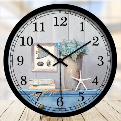 国产 简约田园 欧式壁钟复古客厅酒店装饰地中海钟表艺术静音挂钟012