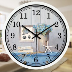 国产 简约田园 欧式壁钟复古客厅酒店装饰地中海钟表艺术静音挂钟012