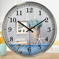 国产 简约田园 欧式壁钟复古客厅酒店装饰地中海钟表艺术静音挂钟012