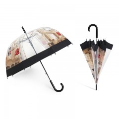 国产 加厚透明雨伞直长柄雨伞自动伞防风