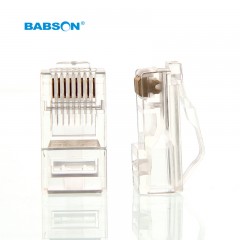 BABSON/百森 网络超五类水晶头网线连接 线50U镀金(弯弹片防火)