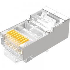 SAMZHE/山泽 网线水晶头超五类8芯镀金rj45连接头纯铜电脑网络线接头屏蔽