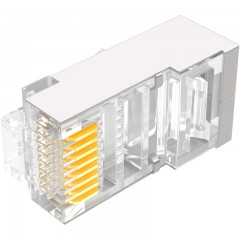 SAMZHE/山泽 网线水晶头超五类8芯镀金rj45连接头纯铜电脑网络线接头屏蔽
