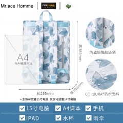 Mr.ace Homme 新款双肩包女韩版潮中学生书包15寸大容量电脑背包男