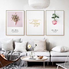 国产 北欧客厅装饰画组合温馨沙发背景墙画粉色火烈鸟卧室餐厅挂画