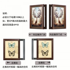 国产 美式简欧遮挡空气开关配电箱电表网络电闸盒大尺寸玄关办公室挂画