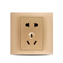 罗格朗 86型香槟金二三插五孔插座面板开关家用5孔墙壁电源暗装