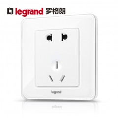 罗格朗 86型冰莹白二三插五孔插座面板开关家用5孔墙壁电源暗装