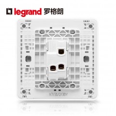 罗格朗 家用单开双控 1开一位一灯双控开关面板带LED指示86型单联