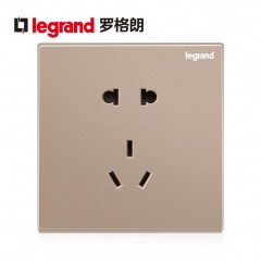 罗格朗 开关插座面板家用墙壁五孔插座暗装5孔86型逸景玫瑰金