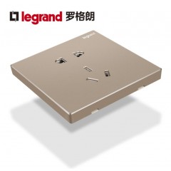 罗格朗 开关插座面板家用墙壁五孔插座暗装5孔86型逸景玫瑰金