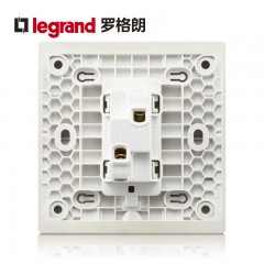 罗格朗 大面板单联单控单开一开1开一位家用墙壁电灯开关86型