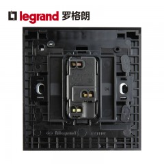 罗格朗 黑色家用单开双控1开一位一灯双控开关面板楼梯86型单联