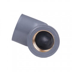 国产 PVC灰色内丝弯头 异径内螺纹弯头带丝 铜内丝20/25/32内牙给水管