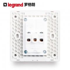 罗格朗 黑色五孔插座开关面板家用86型5孔墙壁电源暗装碳素黑