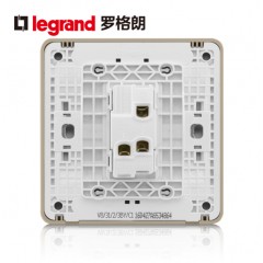罗格朗 开关插座面板细金纹单开双控荧光开关 一开双控开关荧光