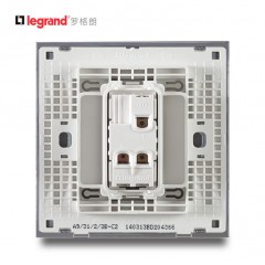 罗格朗 开关插座 尚韵缎沙金86型单开双控面板 一开双控