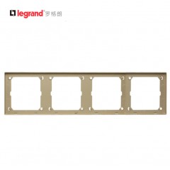 罗格朗 开关面板86型墙壁开关插座面板仕典金系列四位连体边框