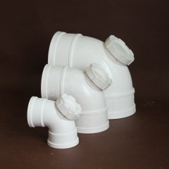 国产 排水管90度弯头检查 PVC下水道管配件50/75/110带检查口弯检