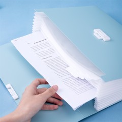 得力 风琴包多层文件夹A4资料册试卷高中生插页袋塑料档案袋手提多功能大容量收纳盒装卷子夹