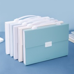 得力 风琴包多层文件夹A4资料册试卷高中生插页袋塑料档案袋手提多功能大容量收纳盒装卷子夹