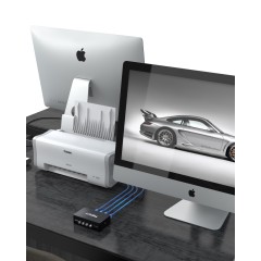 ☆山泽 SAMZHE USB打印机共享器 4进1出4口USB手动切换器 多台电 TECLAST 脑共用打印机 四进一出 免驱BL-204W