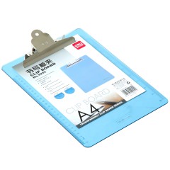 得力 9252板夹 A4塑料板夹书写垫板 文件夹板 透明蓝板夹 写字板夹