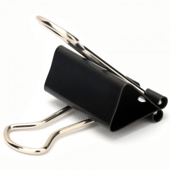 得力 8564黑色长尾夹25mm学生试卷强力夹票据夹燕尾夹夹子文具