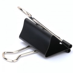 得力 8562黑色长尾夹41mm大号票据夹燕尾夹文件装订铁强力夹子文具