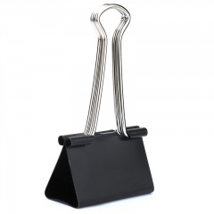 得力 8562黑色长尾夹41mm大号票据夹燕尾夹文件装订铁强力夹子文具