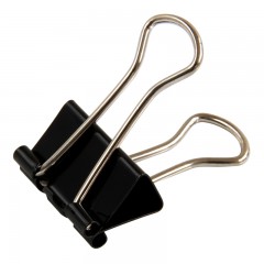 得力 15mm黑色长尾票夹票夹燕尾夹学习办公用品金属票夹小夹子