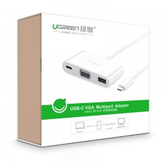 绿联US163 Type-C扩展坞 USB-C转VGA+ USB3.0带PD供电30376