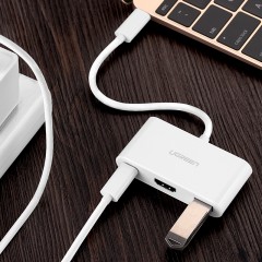 绿联US163 Type-C扩展坞 USB-C转HDMI+USB3.0带PD供电30377