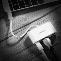 绿联US163 Type-C扩展坞 USB-C转HDMI+USB3.0带PD供电30377