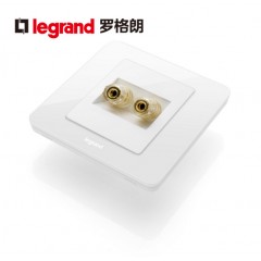 罗格朗开关插座面板逸典圆 一位音响插座 两头音箱插座面板 86型