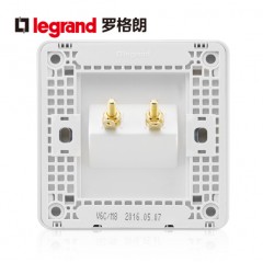 罗格朗开关插座面板逸典圆 一位音响插座 两头音箱插座面板 86型