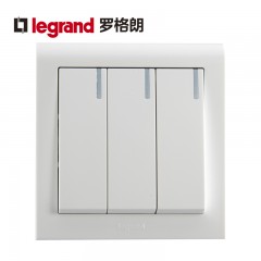 TCL罗格朗开关插座品牌K5系列三开双控墙壁开关面板