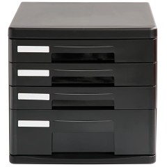 得力 桌面文件柜无锁抽屉式四层 9772