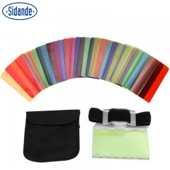 斯丹德 机顶闪光灯滤色片单反相机色温片30种套装热靴闪光灯配件