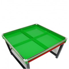 国产 金属钢制四方形蔬菜水果店堆头展示架平台中岛码放货物架子