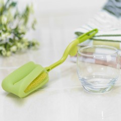 茶花 旋转式海绵奶瓶刷子 耐用海棉奶瓶清洁刷海棉杯刷