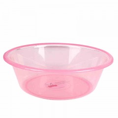 茶花 洗菜盆圆形果蔬菜盆透明洗脸盆婴儿童洗浴盆3个装