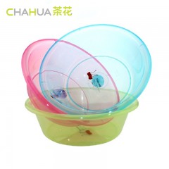 茶花 洗菜盆圆形果蔬菜盆透明洗脸盆婴儿童洗浴盆3个装