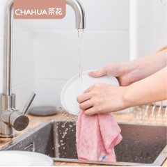 茶花 抹布厨房家务清洁布基本不掉毛不沾油吸水洗碗巾擦桌子8条