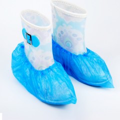 宜洁 一次性鞋套加厚雨天防水学生机房脚套样板房室内塑料套 100只