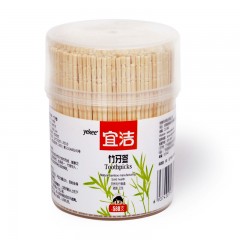 宜洁 3筒装一次性竹牙签单头餐用细牙签卫生酒店竹牙签剔牙 1740只