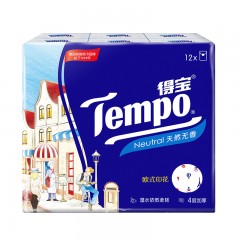 得宝 纸巾手帕纸无香迷你面巾纸餐巾纸4层加厚纸巾24包便携装