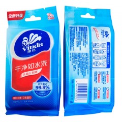 维达 湿巾10包成人去菌10片单片便携独立包装VW1009家用