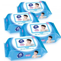 维达 婴儿湿巾vw2002儿童卫生抽取式无香柔湿巾80片*4包